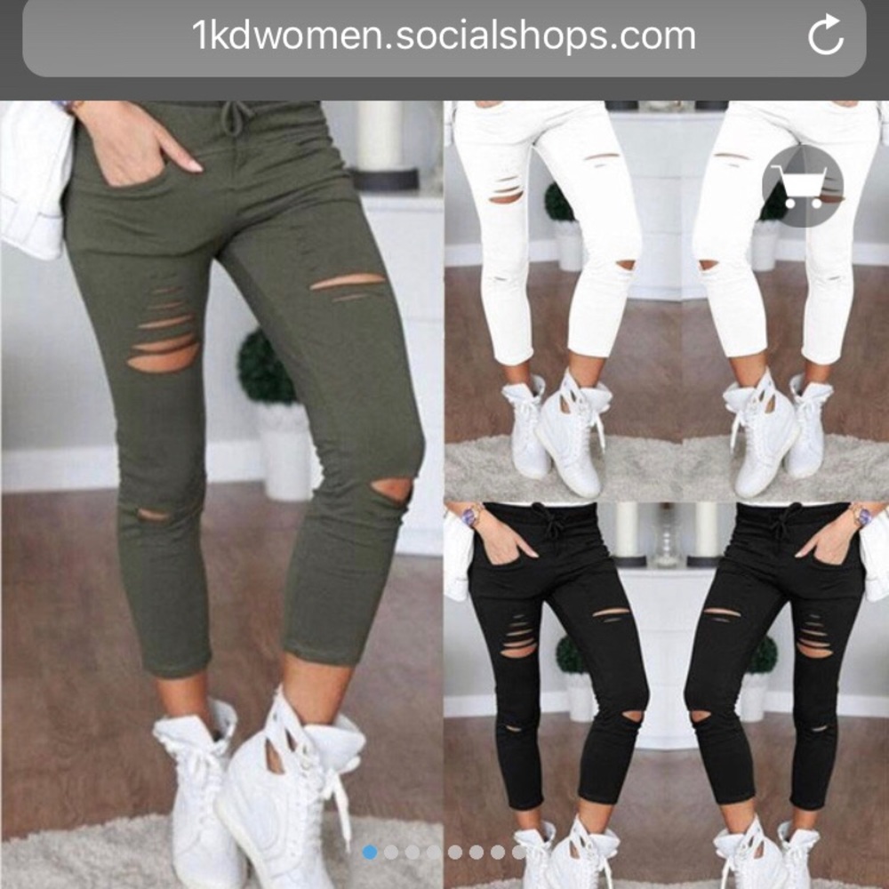 Fashion slim fit ripped jeans